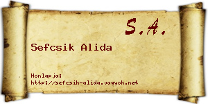 Sefcsik Alida névjegykártya